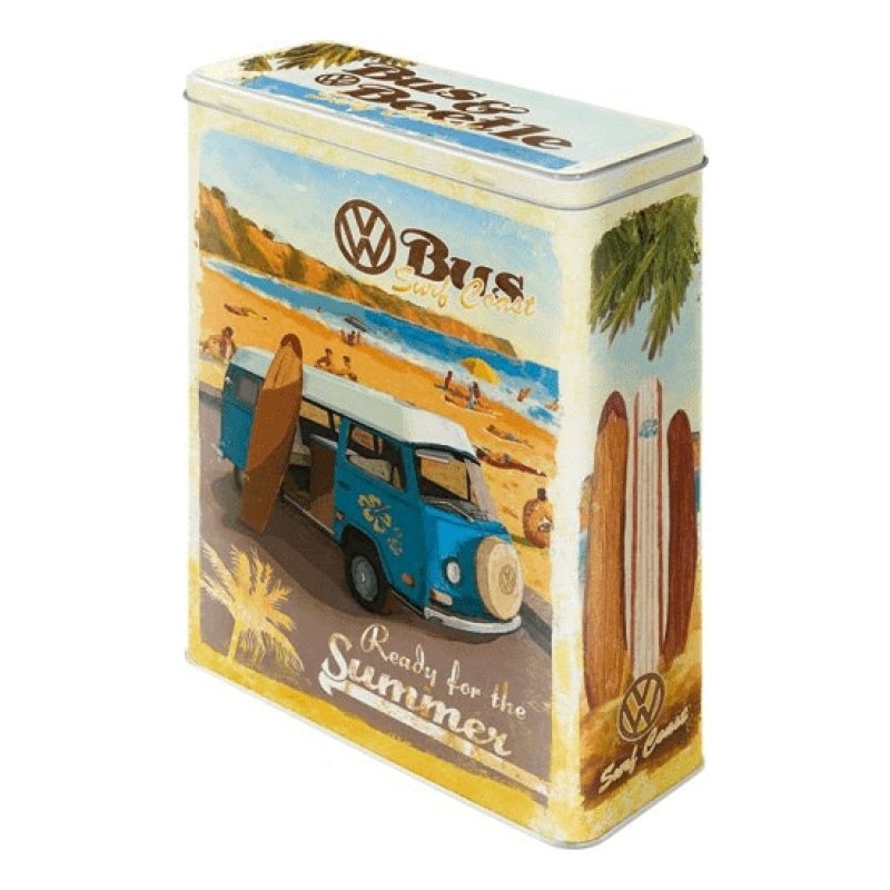 VW Bulli Beetle Ready for Summer XL Storage Tin - by Nostalgic Art